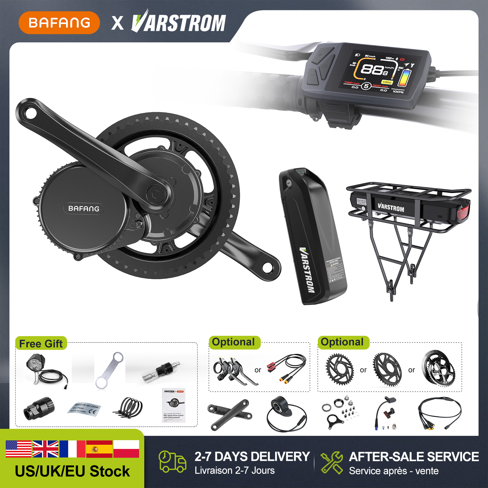 Side Hung Mid Drive Motor Kit - [US Direct] Novo Kit de Conversão