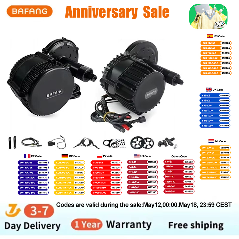 Mid Drive Conversion Kit 1000W - Bafang bbshd 1000w 52v 48v 68mm