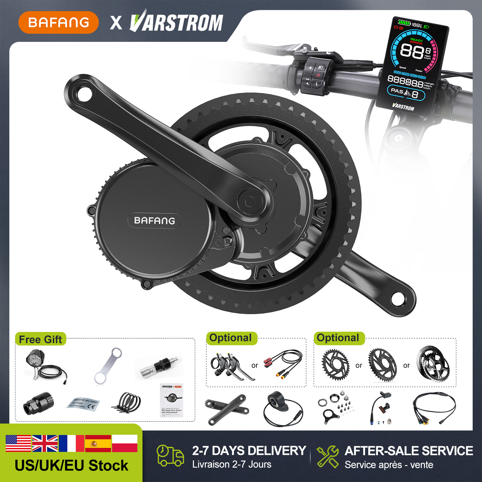 [Estoque nos EUA] Novo Kit de  - Side Hung Mid Drive Motor Kit avaliação e preço