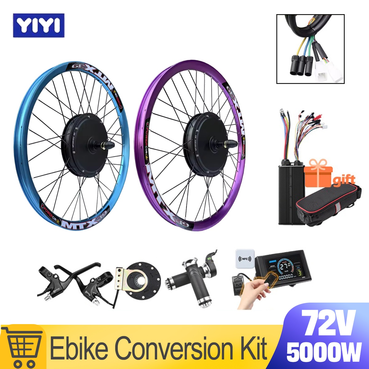 Novo Kit de Conversão para E-B - 5000W Hub Motor Kit 72V avaliação e preço