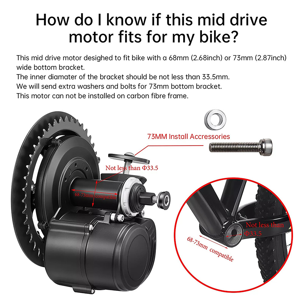 Kit de Motor Central para Bici - Torque Sensor Mid Drive Motor Kit avaliação e preço