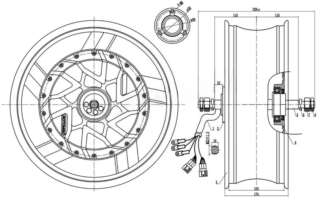 QSMOTOR 17X6.0 Polegadas 273 1 - 12000W Electric Motorcycle Hub Motor avaliação e preço