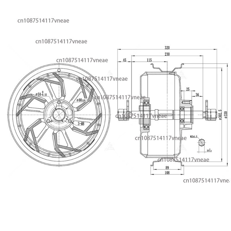 Motor 12000W 12x3.5 polegadas  - 12000W Electric Motorcycle Hub Motor avaliação e preço