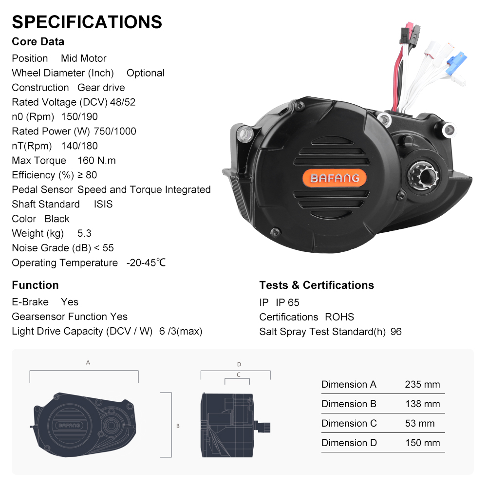 Kit de conversão para biciclet - Mid Drive Conversion Kit 1000W avaliação e preço